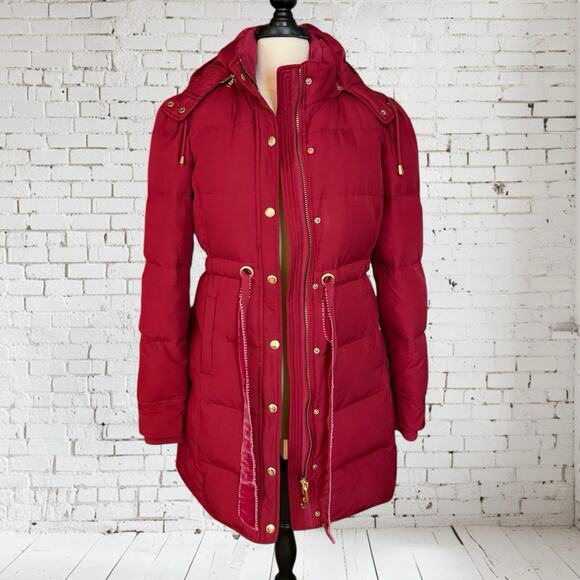Juicy Couture Vintage Y2K Red Down Puffer Jacket Parka Coat Sz L Puffed Sleeve - Picture 5 of 11